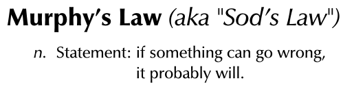 Murphy’s Law: If it can go wrong, it probably will