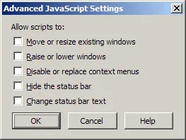 Advanced JS Options before