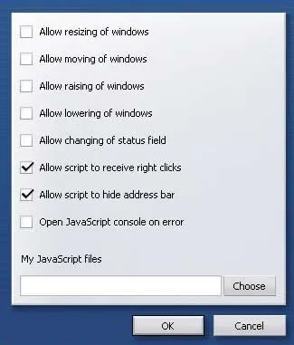 Advanced JS Options before