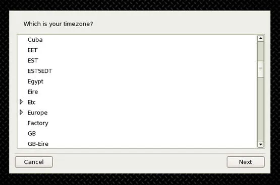PCLinuxOS 2007 timezone setup